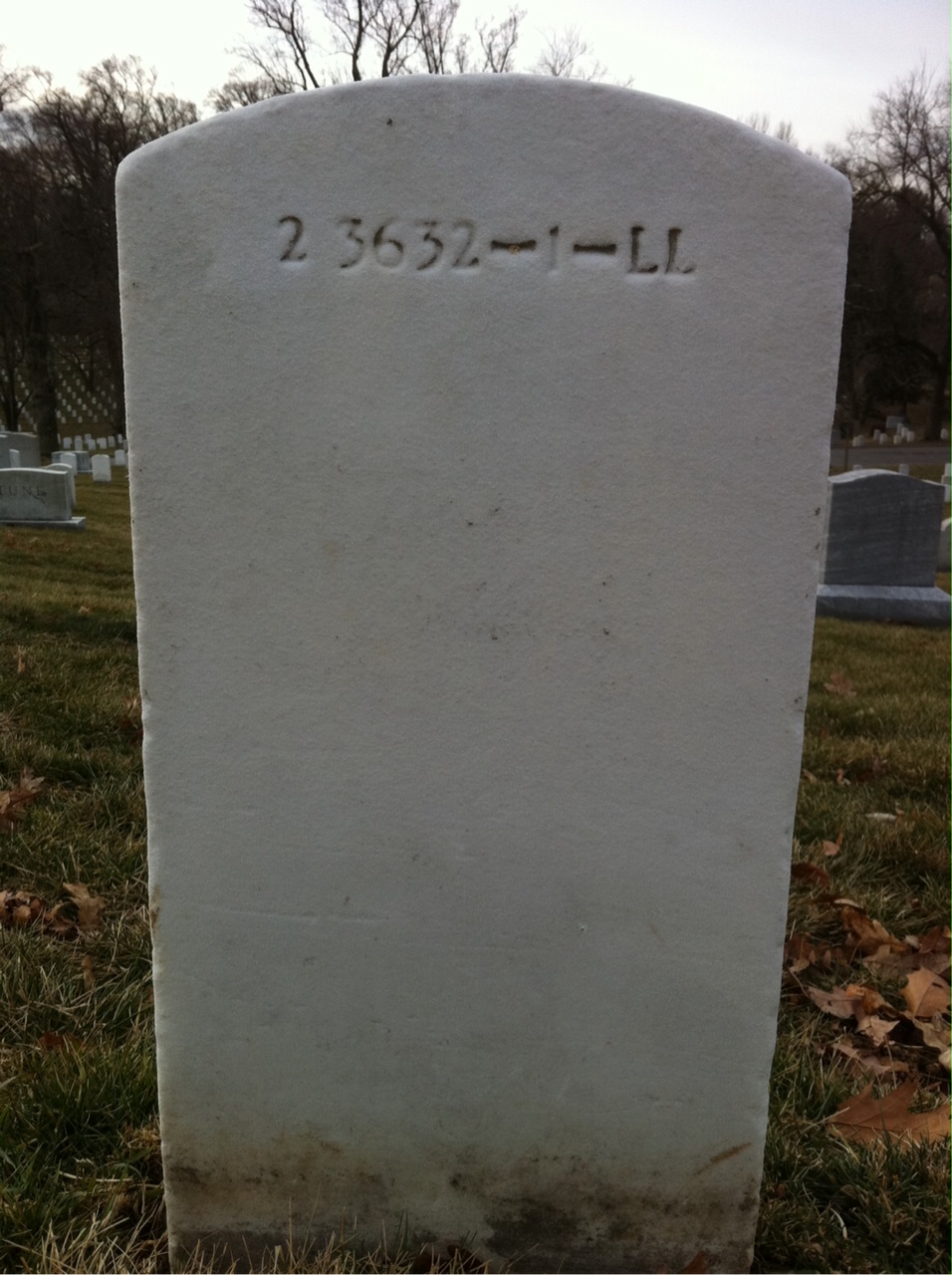 Back of headstone — Infant Atkins