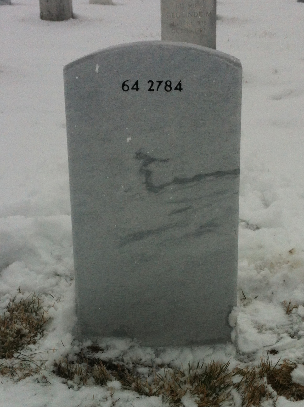 Back of headstone — Daniel Valentine