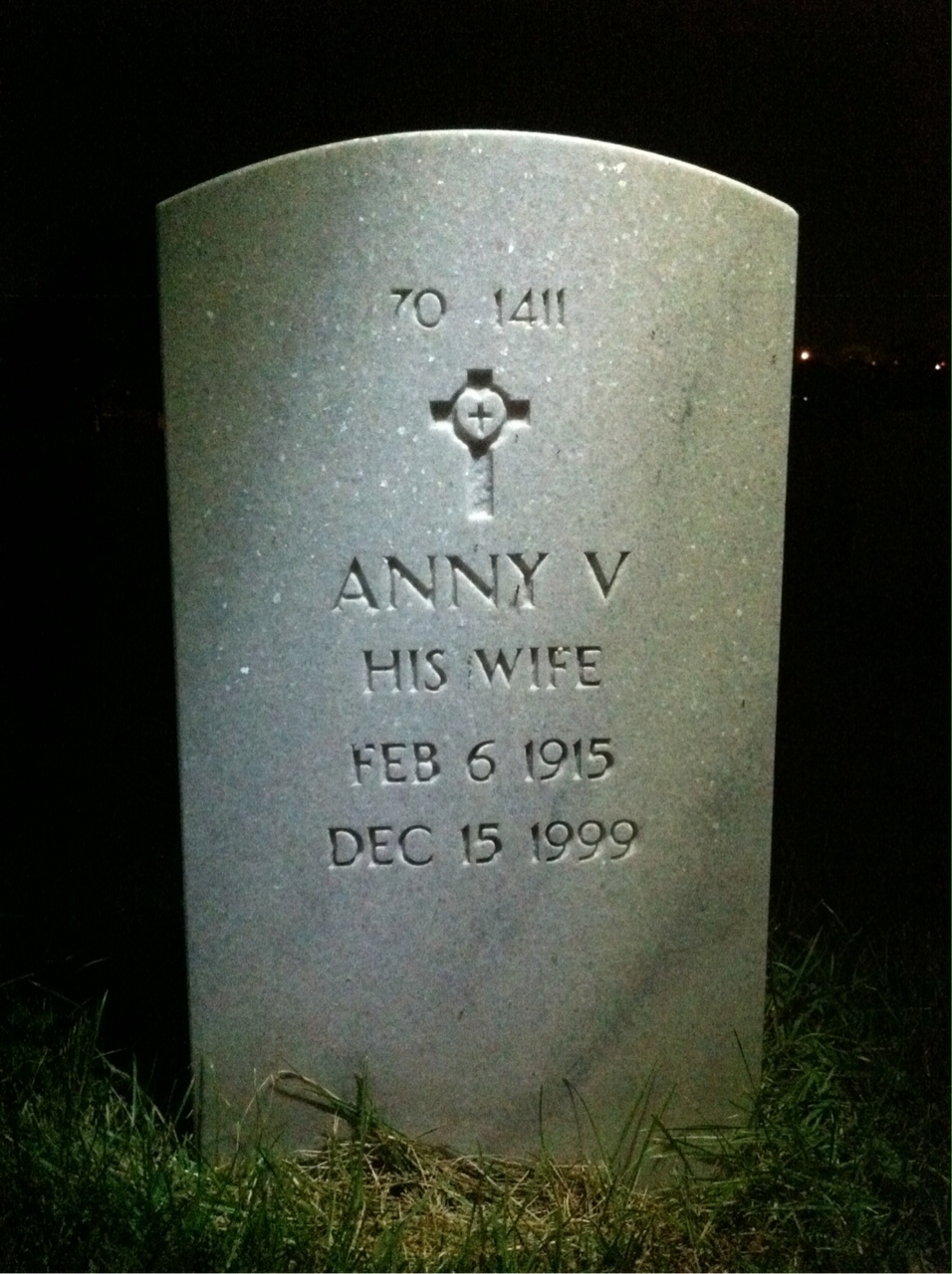 Back of headstone — Wilbur M Parsons