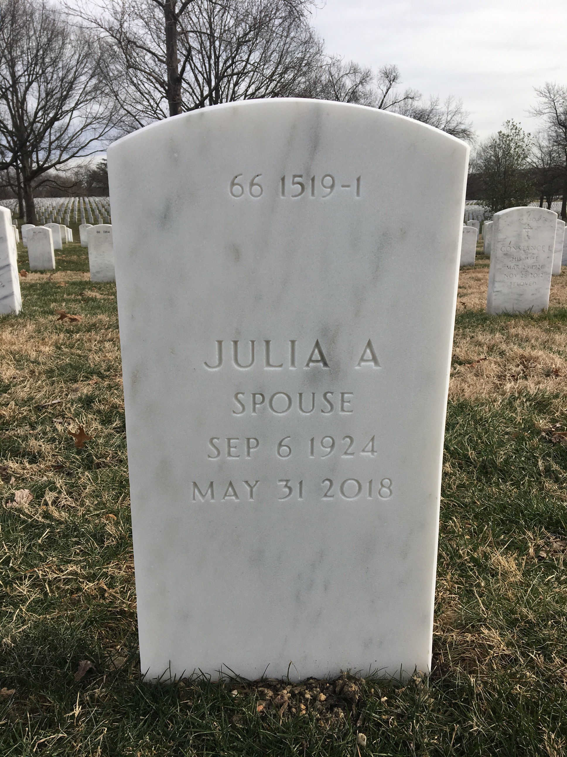 Back of headstone — Howard Harting