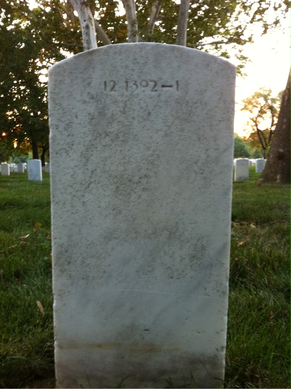Back of headstone — John Amos