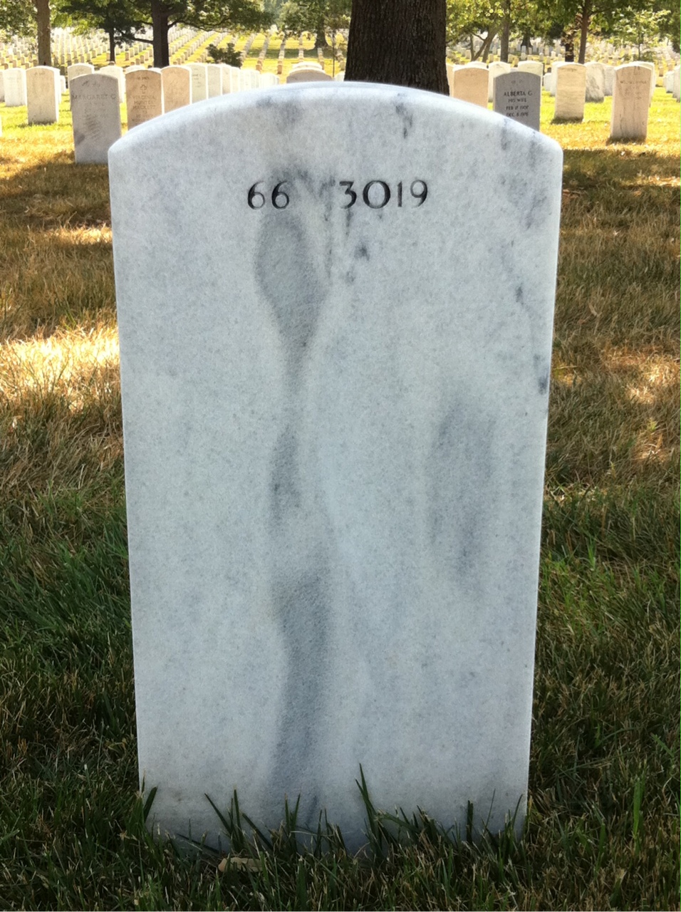 Back of headstone — Benjamin Harrison