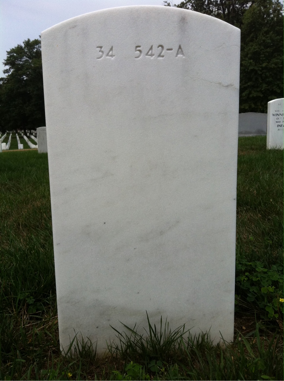 Back of headstone — Samuel Ogusta Harris