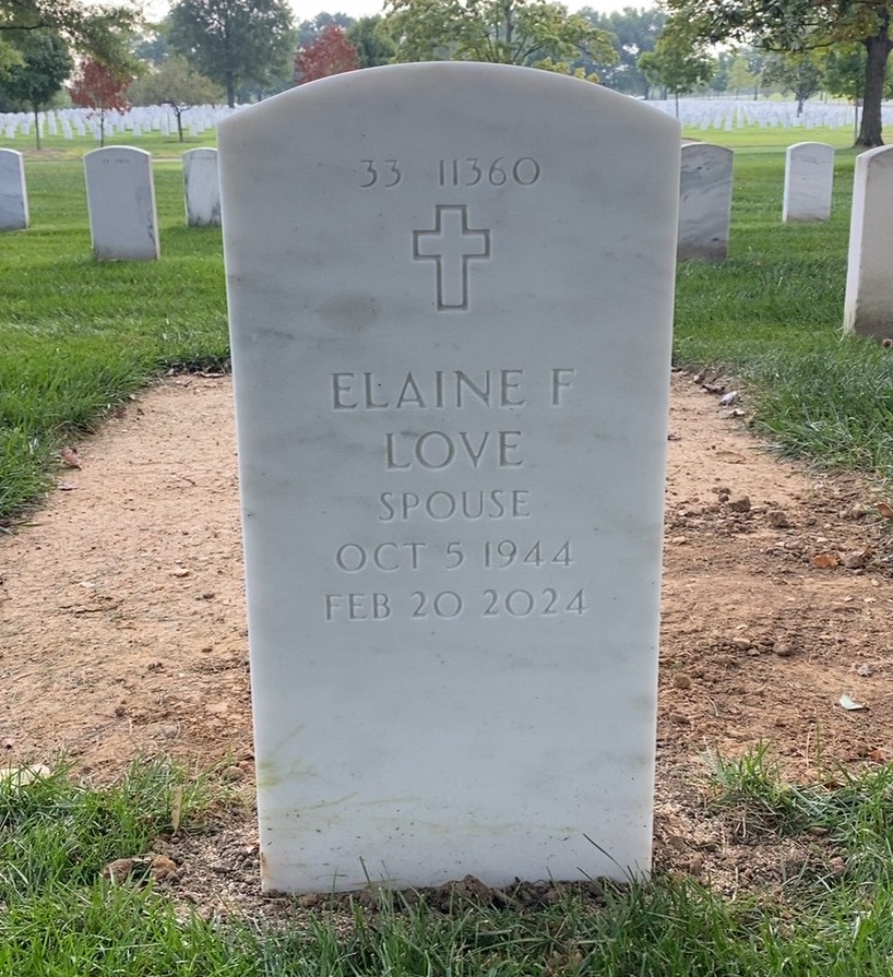 Back of headstone — Donald Eugene Love