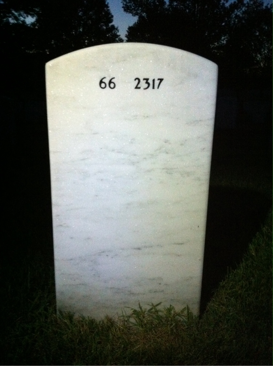 Back of headstone — Harry Ain
