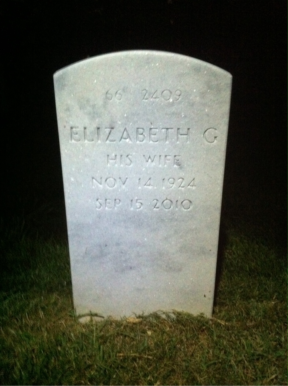 Back of headstone — Vernon Donald Emmerson