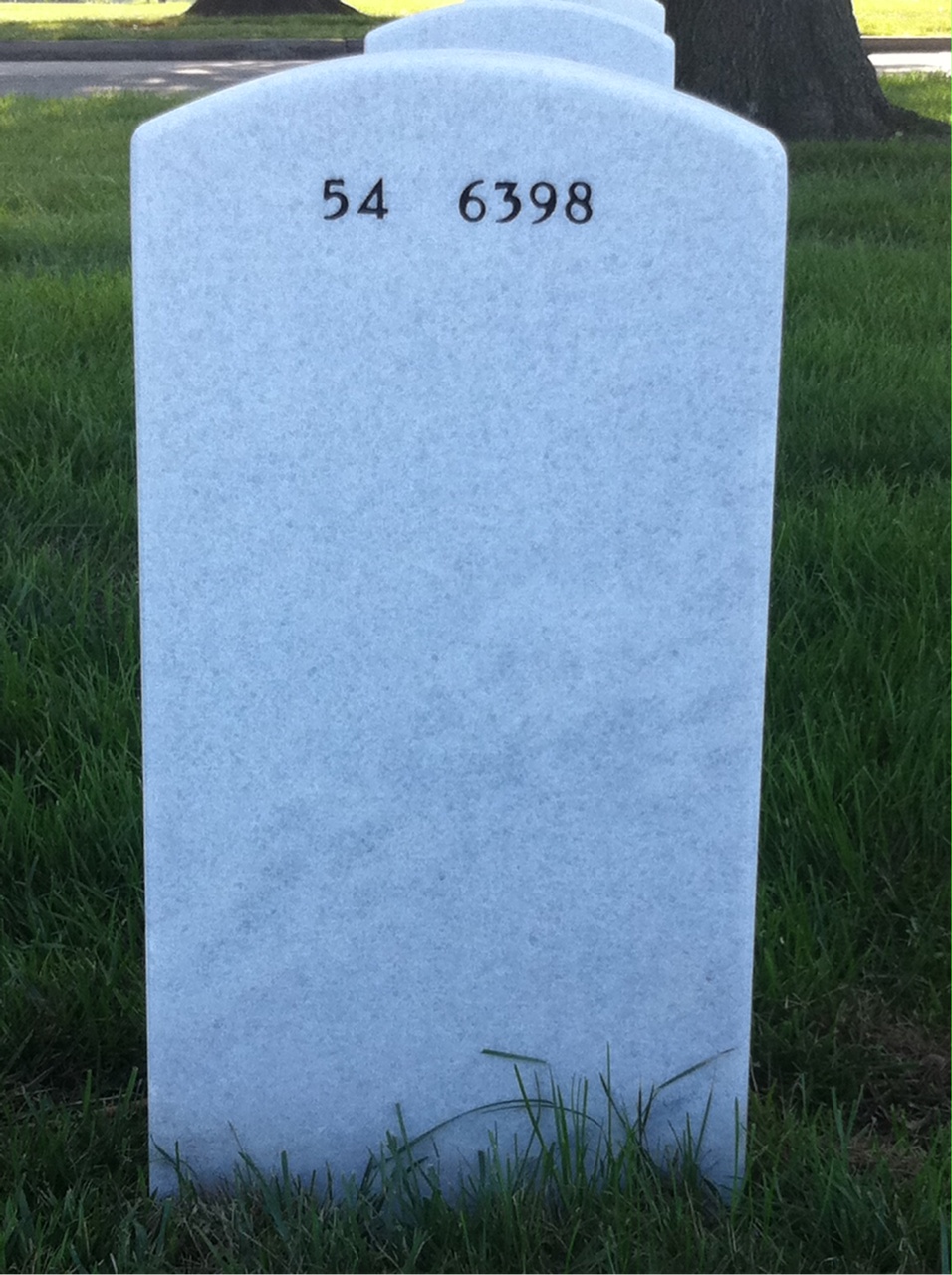 Back of headstone — James Randall