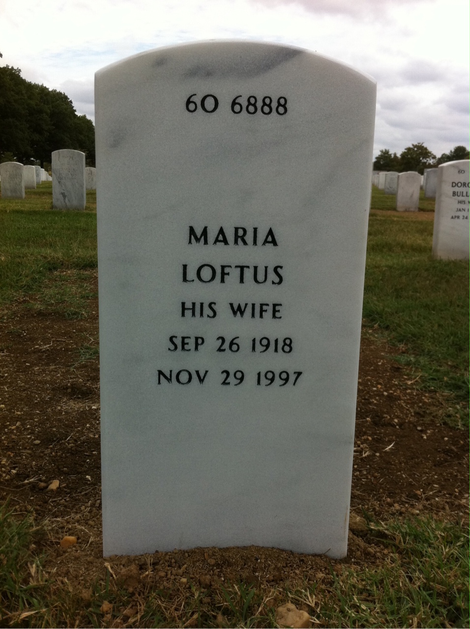 Back of headstone — Louis Moore