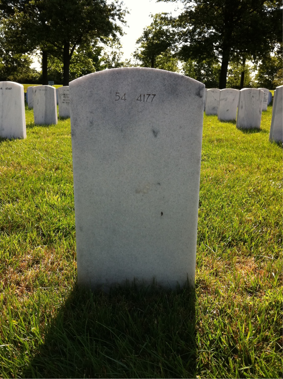 Back of headstone — William Abram Harrison