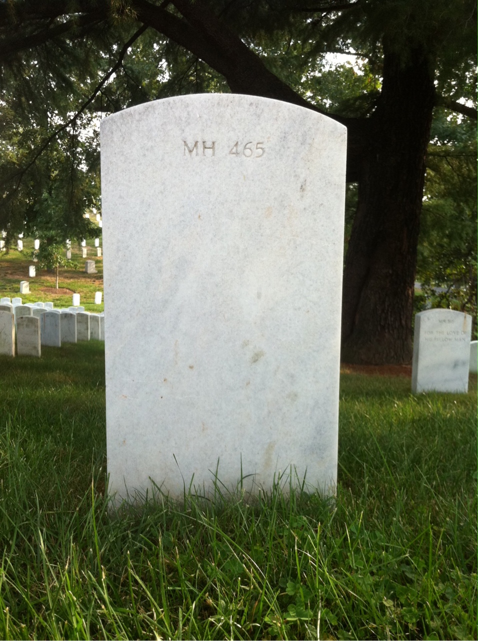Back of headstone — Leslie Milliken