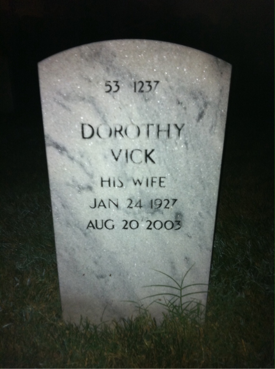 Back of headstone — Thomas Hall