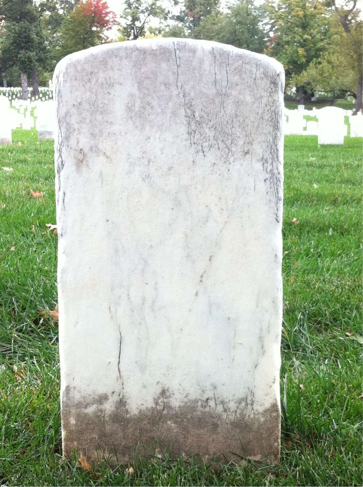 Back of headstone — John Myers
