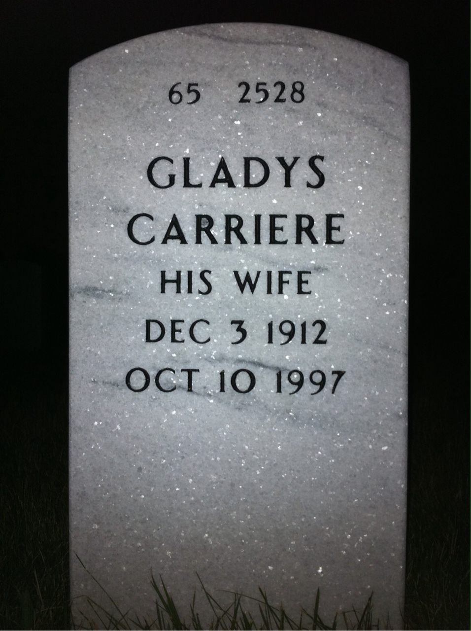 Back of headstone — Bruce Dunning