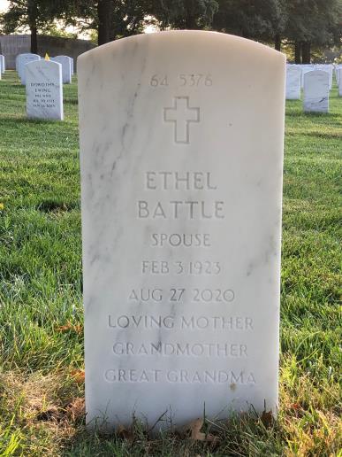 Back of headstone — Brennie Hackley