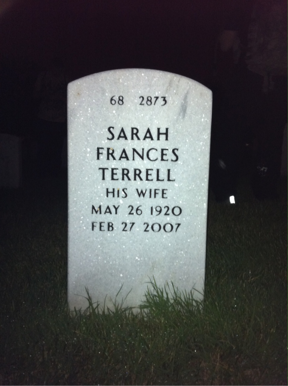 Back of headstone — William Stanard