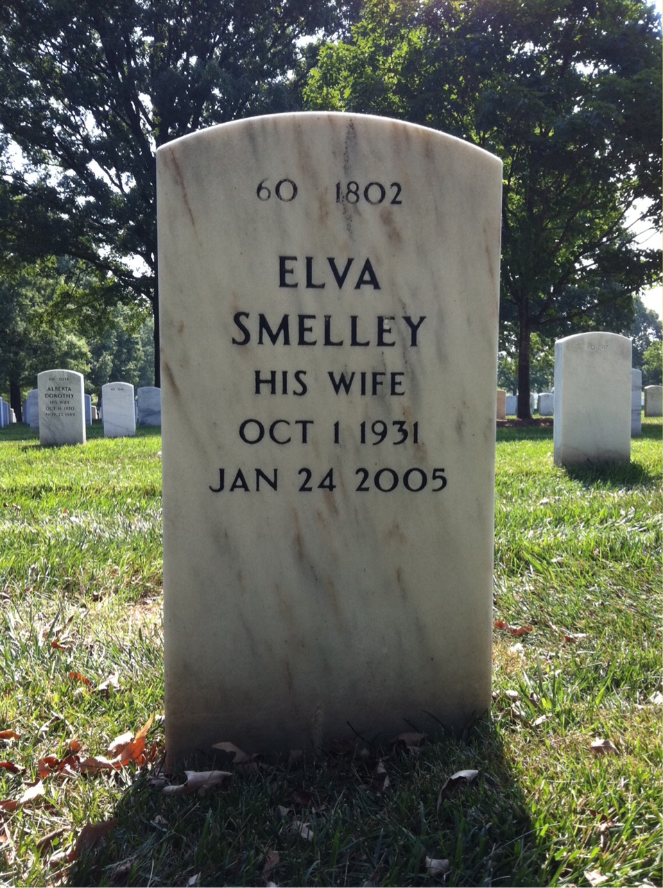 Back of headstone — Earl Williams