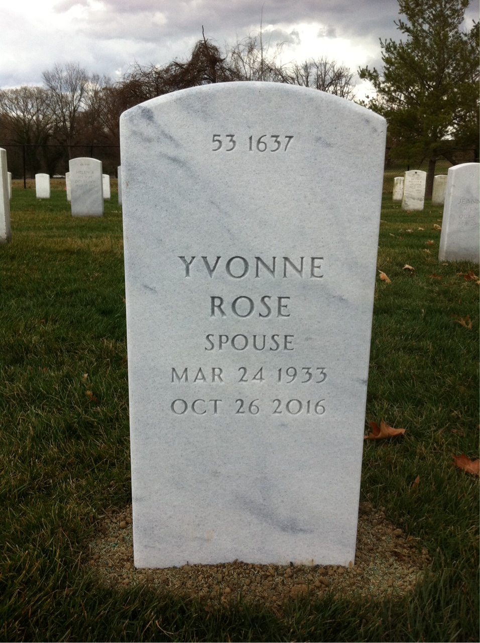 Back of headstone — Carlyle Antell