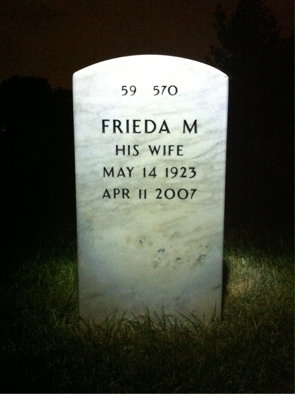Back of headstone — Eddie Ball