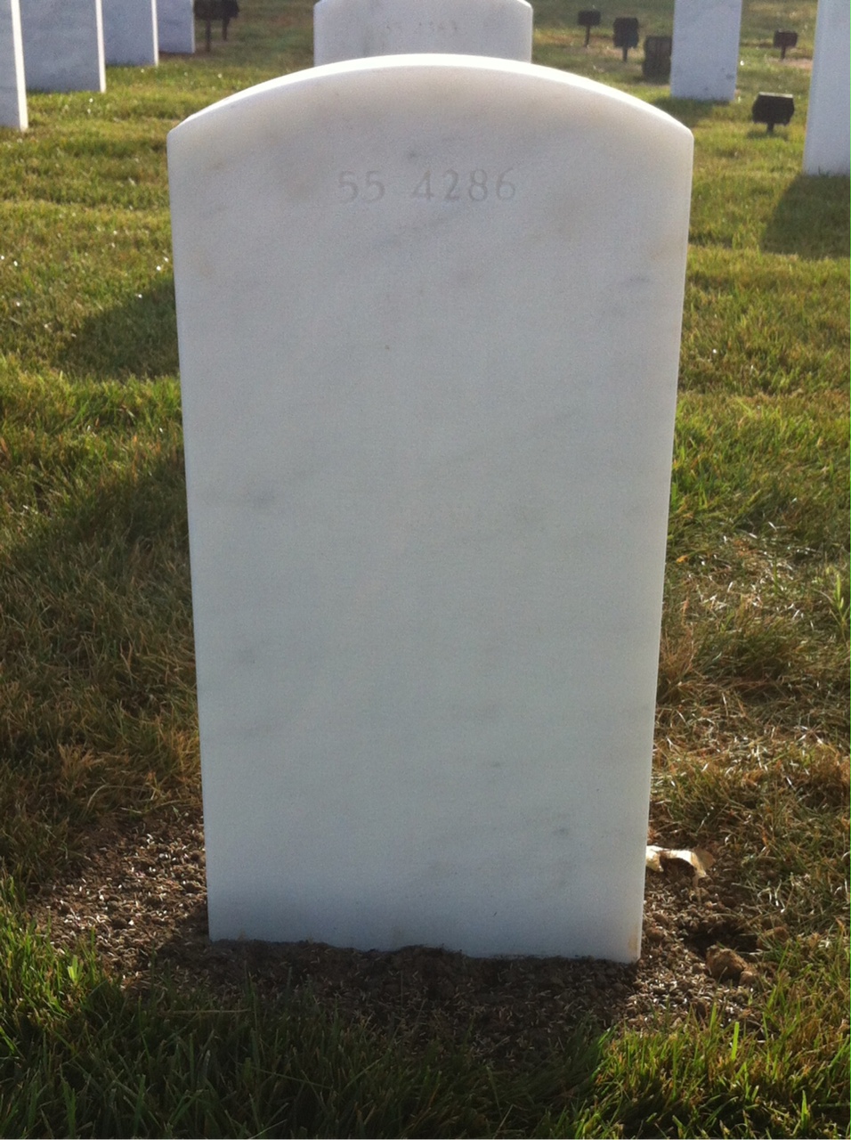 Back of headstone — William G Dunning