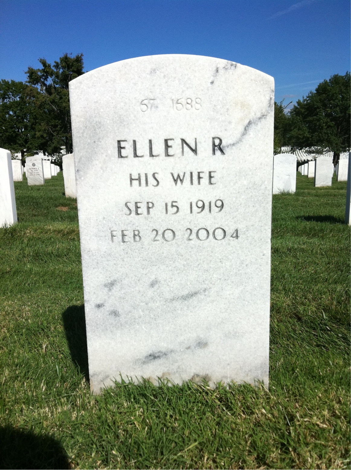 Back of headstone — Clarence Brady