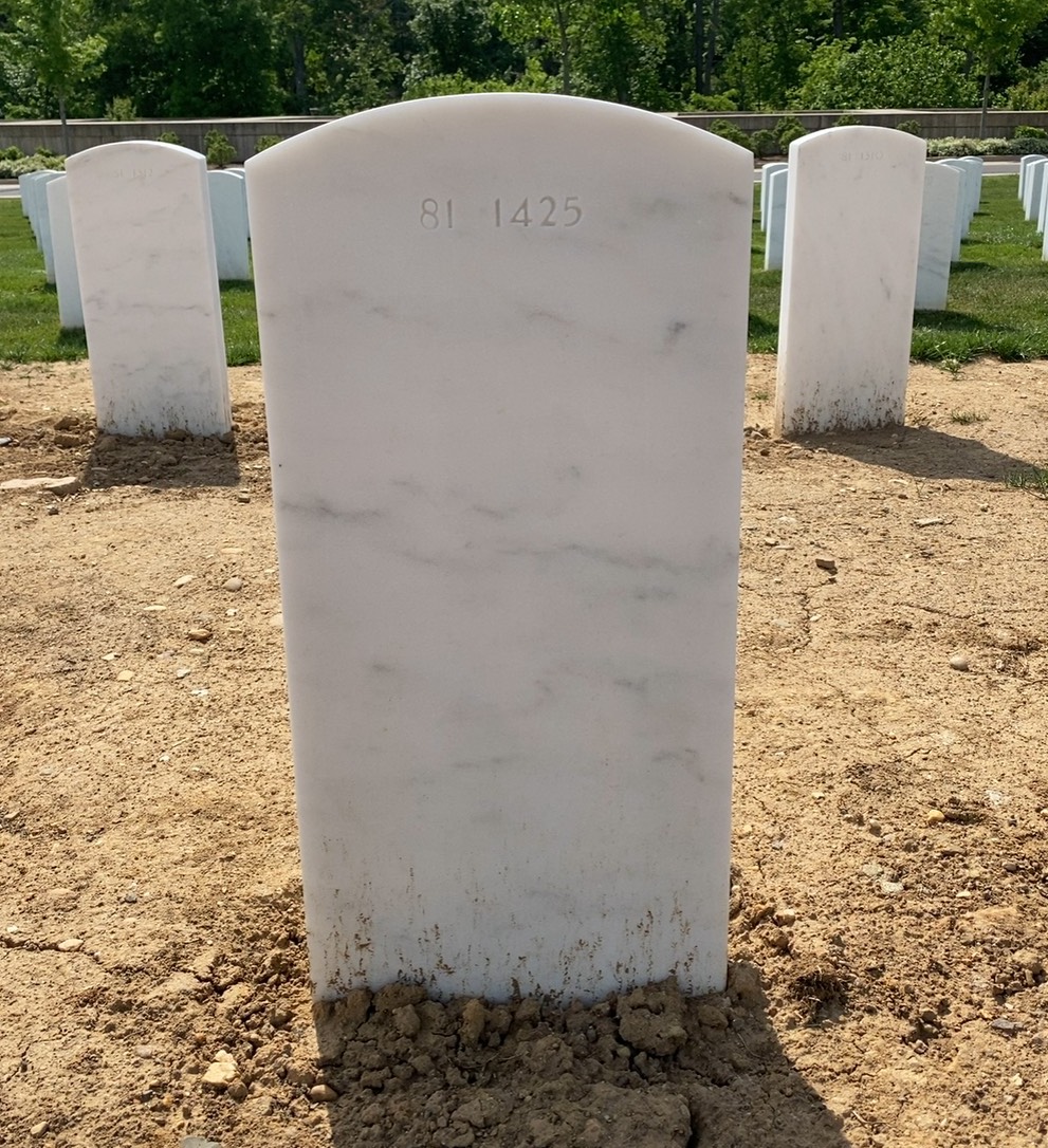 Back of headstone — Jacobus Bakker
