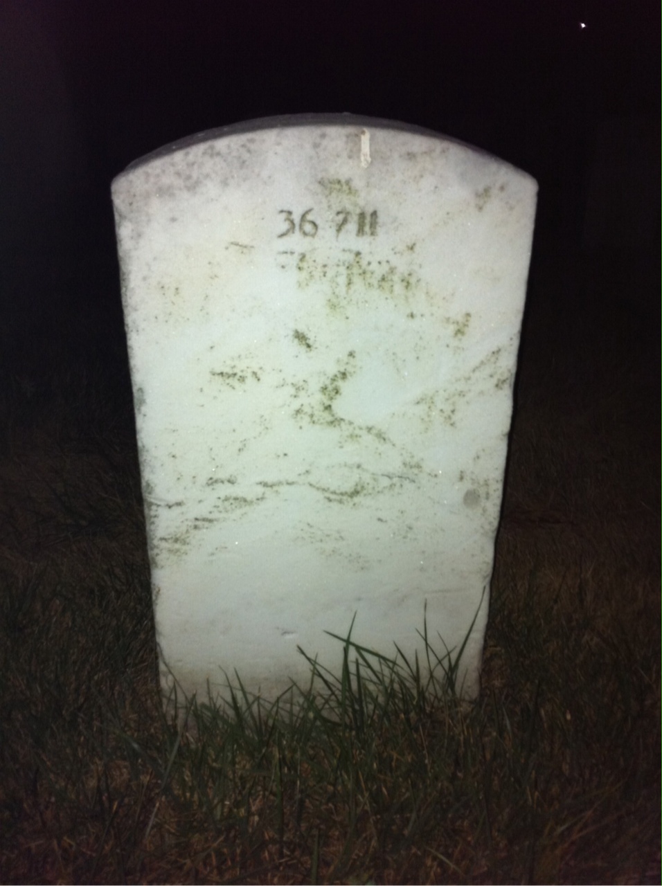 Back of headstone — Benjamin Bracey