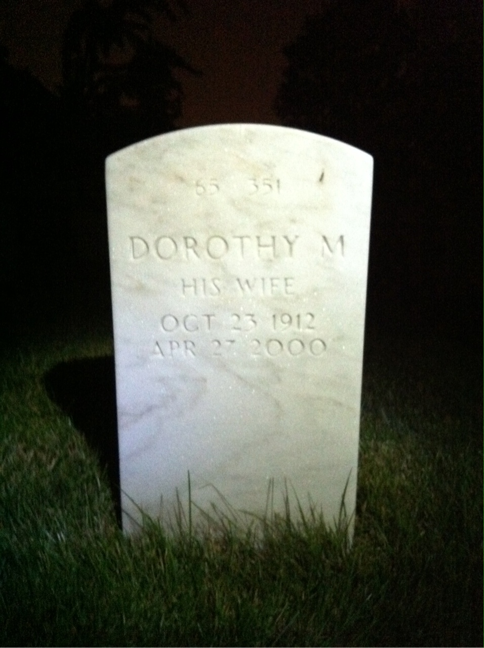 Back of headstone — Dorothy Altshuler