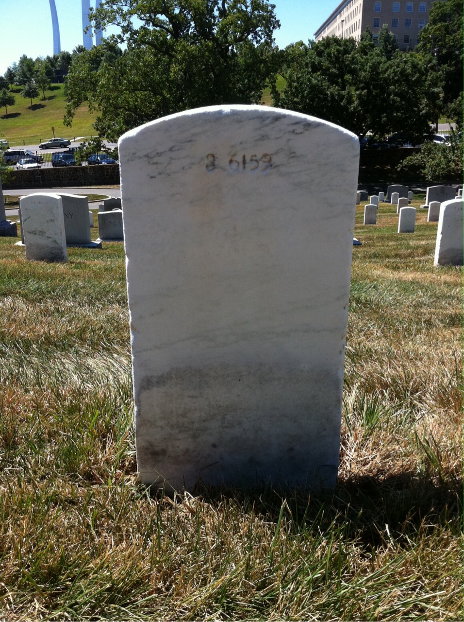 Back of headstone — Albert Myer