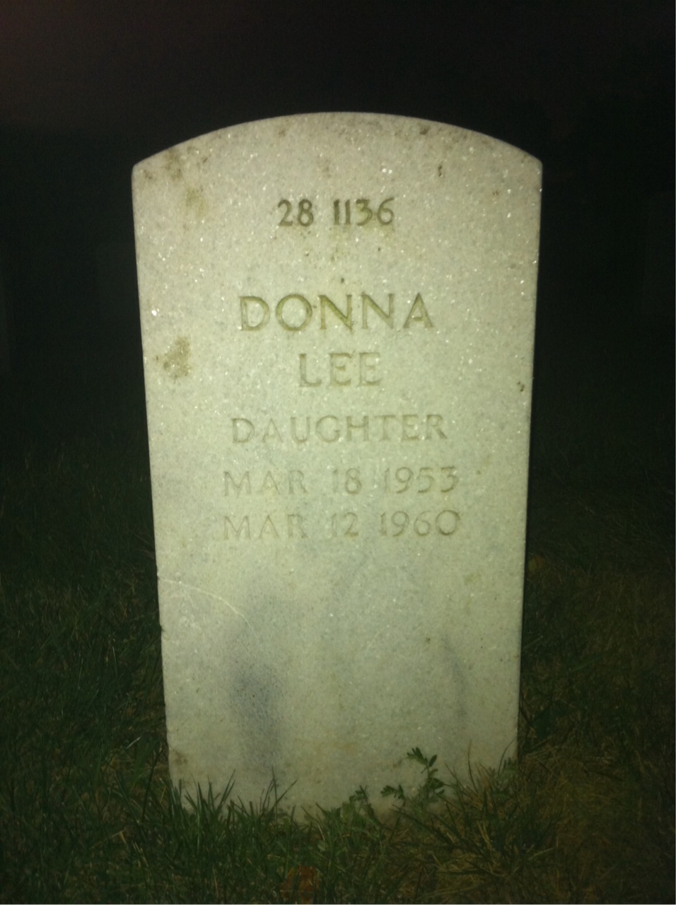 Back of headstone — Donna Mcintyre