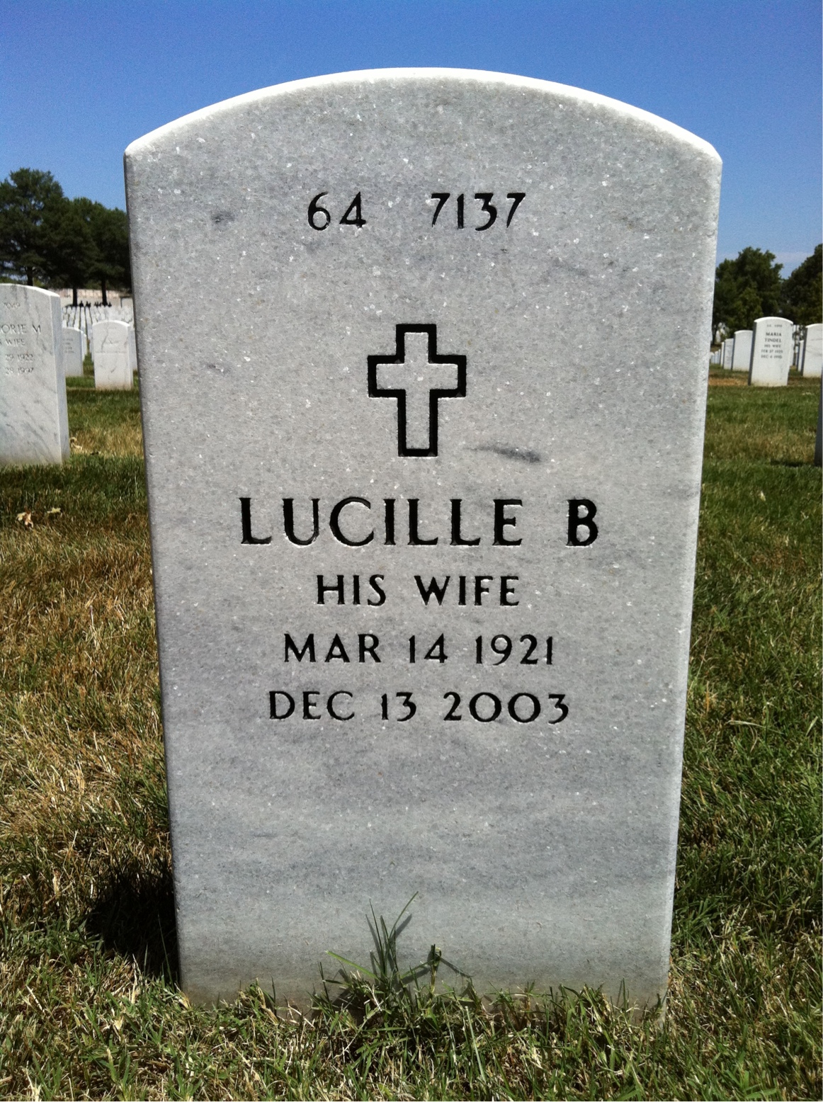 Back of headstone — Richard Buffington