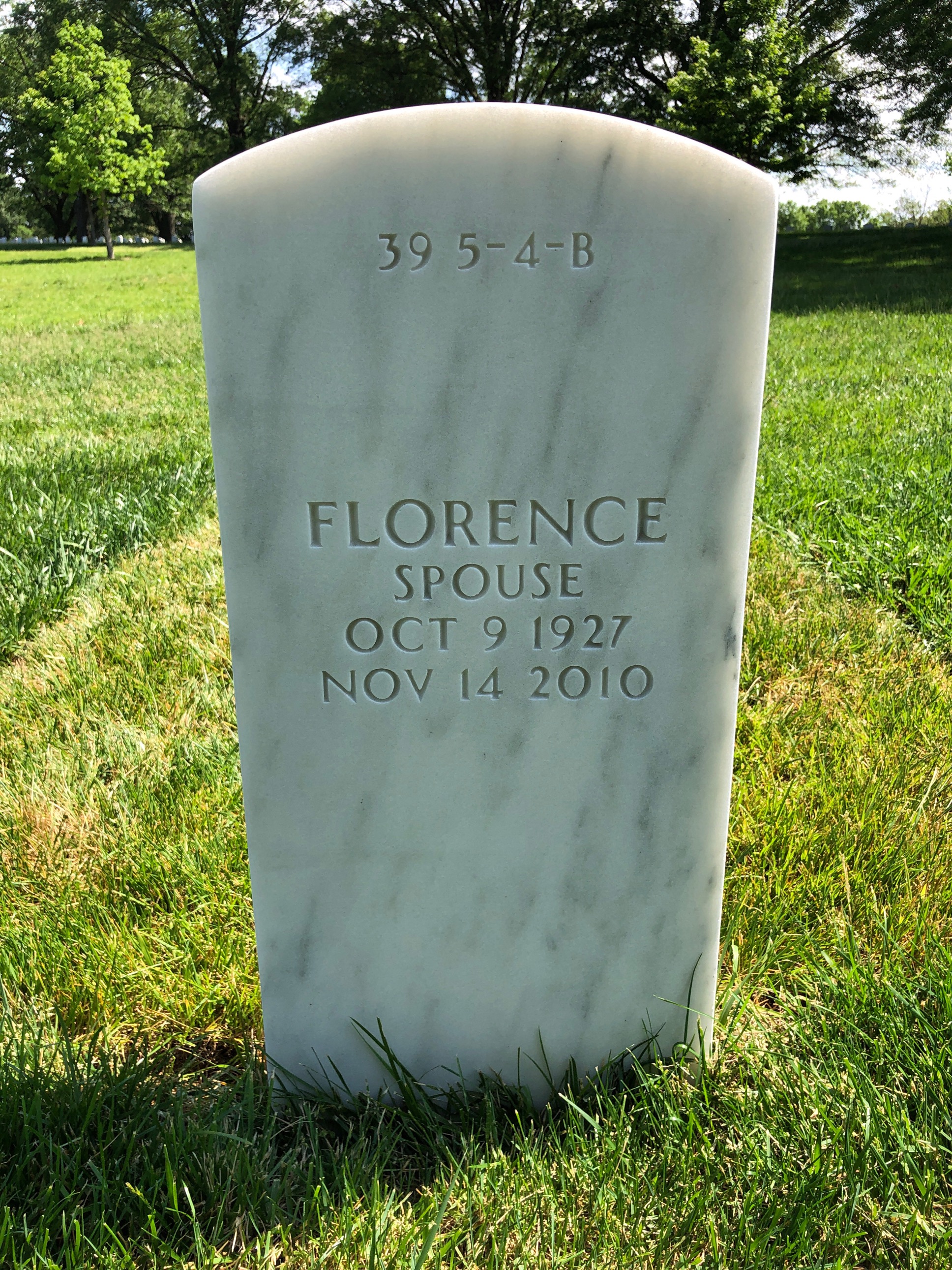 Back of headstone — Sherman B Richards
