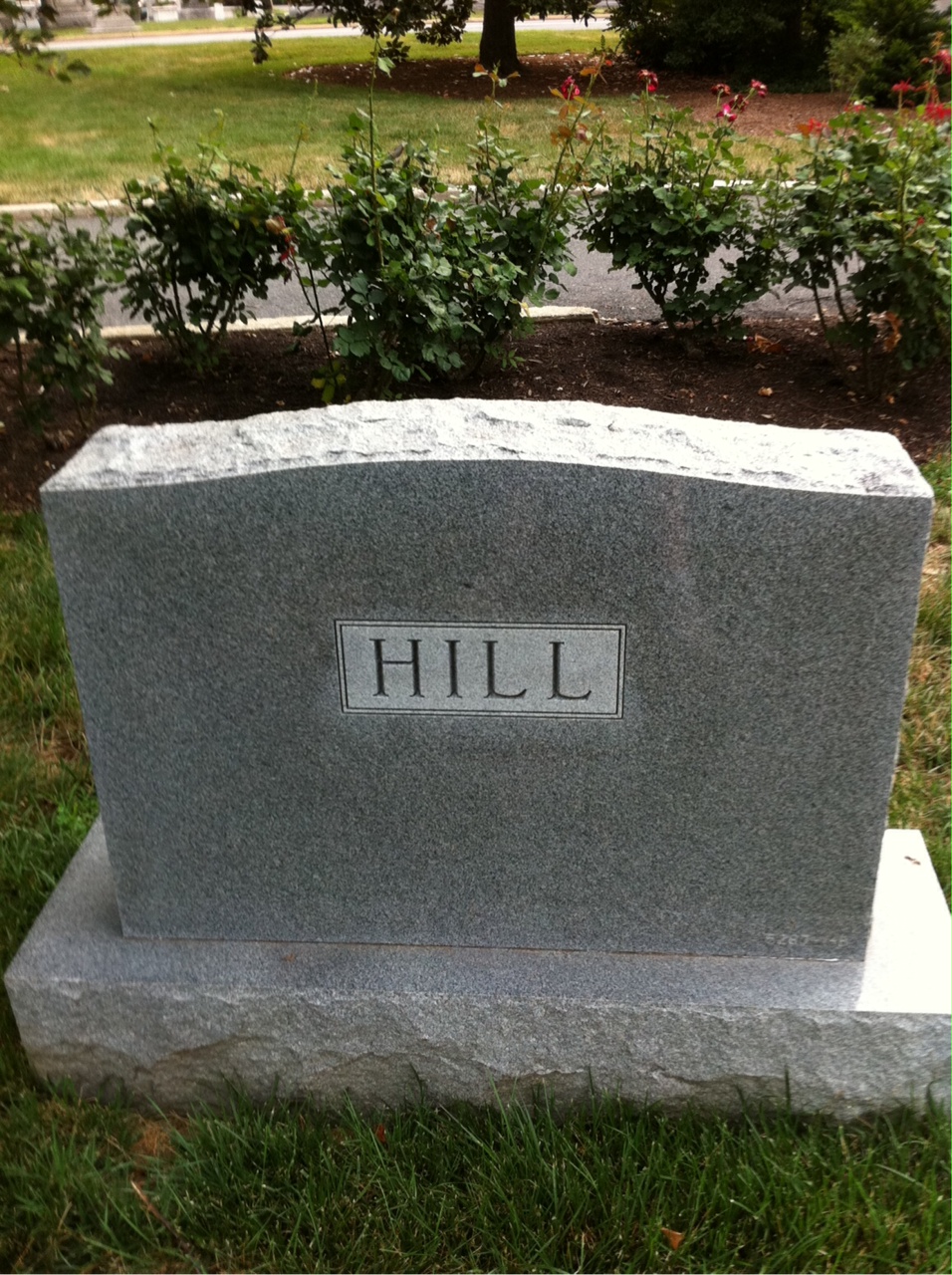 Back of headstone — Raymond Hill