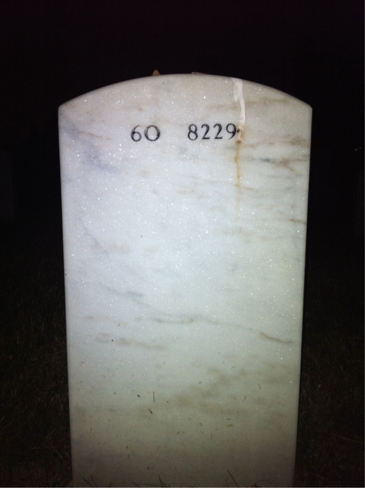 Back of headstone — Jeffrey Lucas