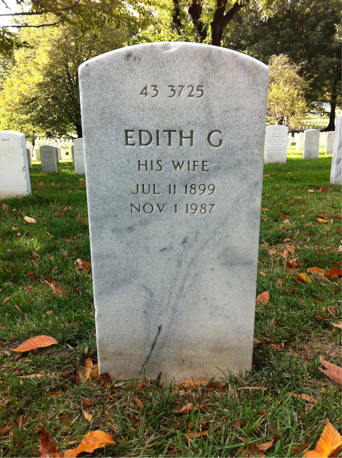 Back of headstone — Edith Beeber