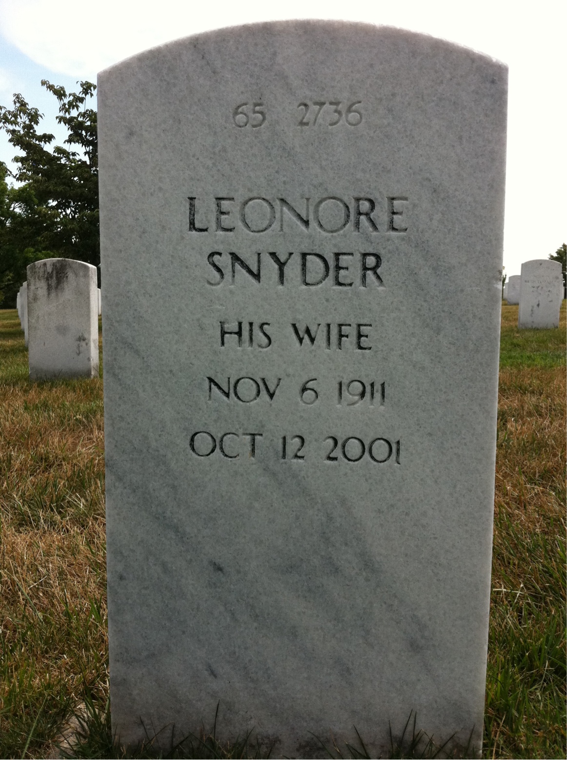 Back of headstone — John Jamieson White