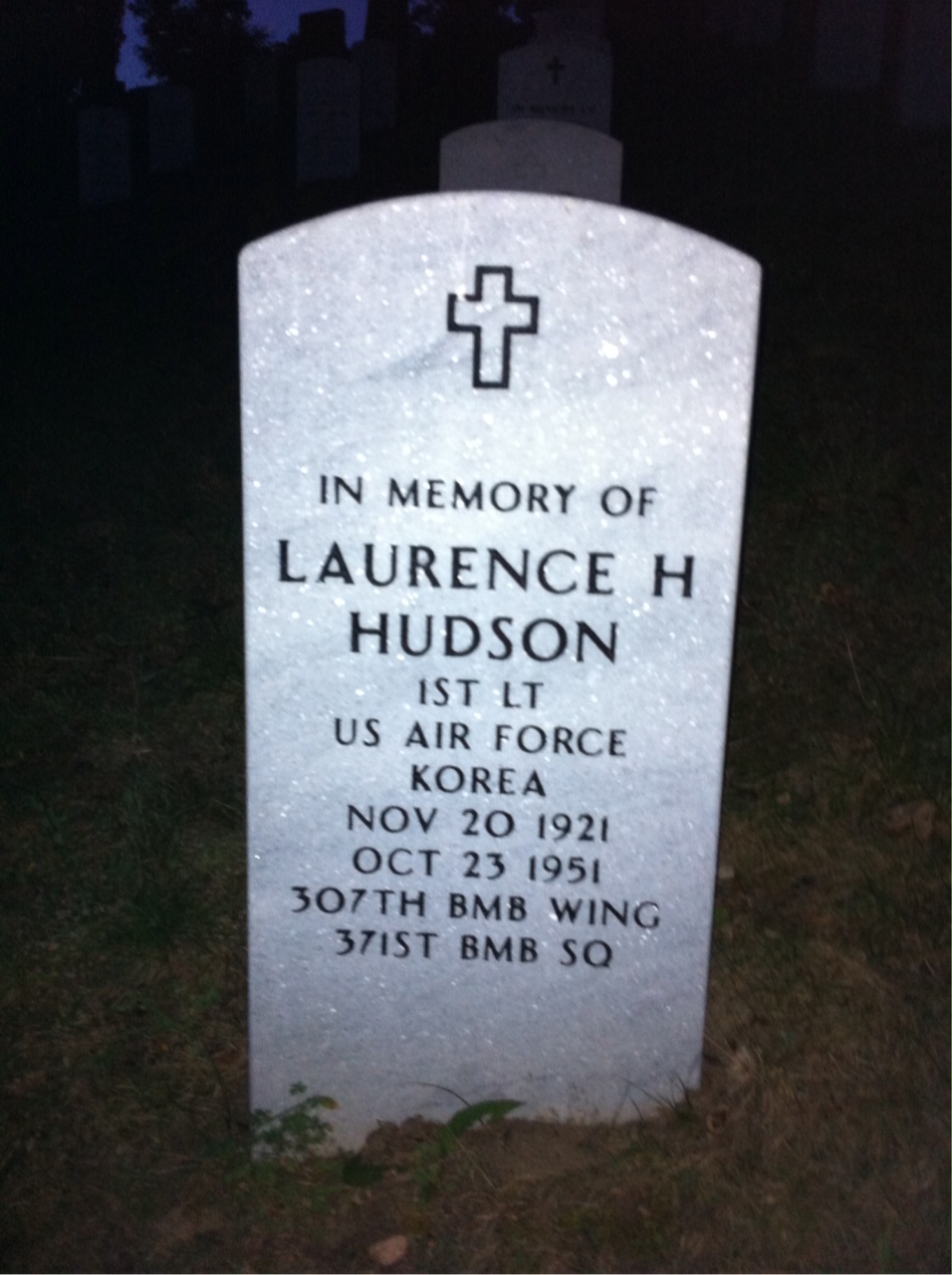 Headstone of Laurence H Hudson