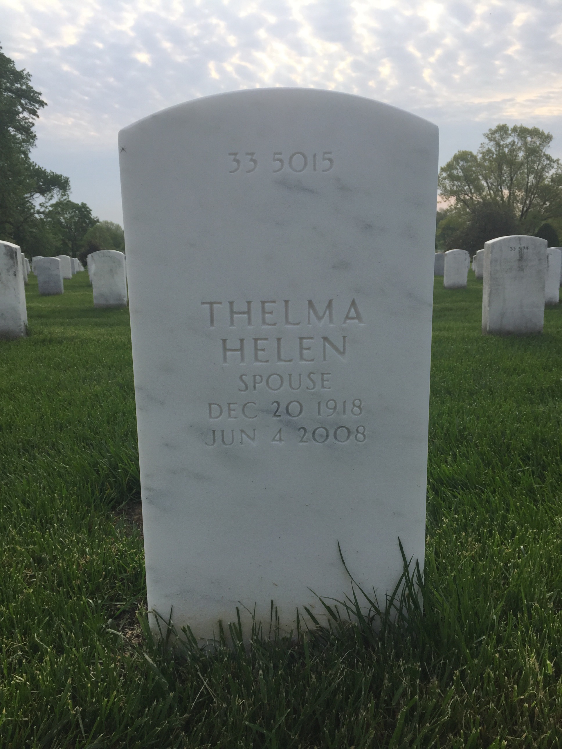 Back of headstone — Talmage Slaughter