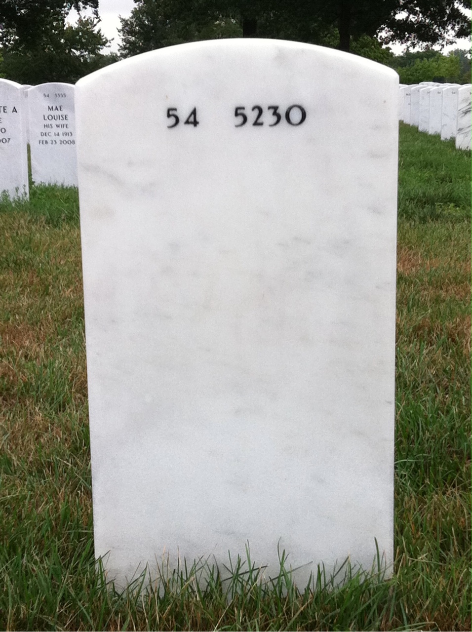 Back of headstone — Robert Du Tiel