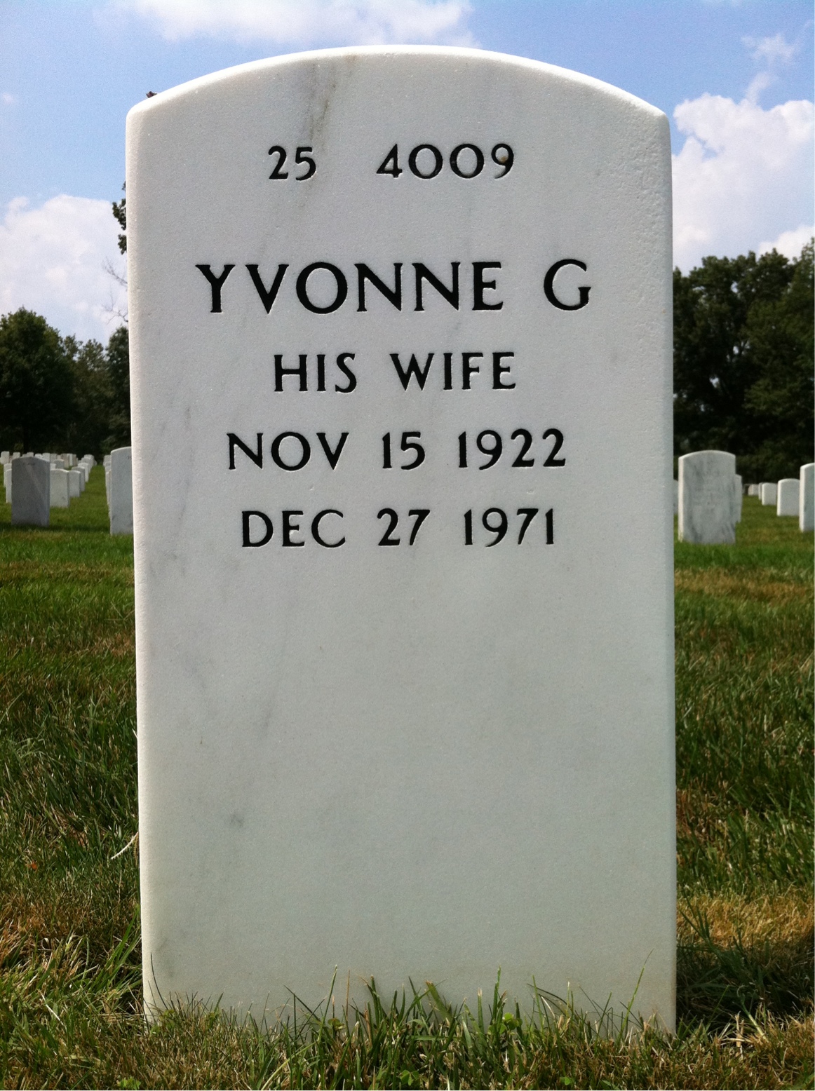 Back of headstone — Eugene Neill