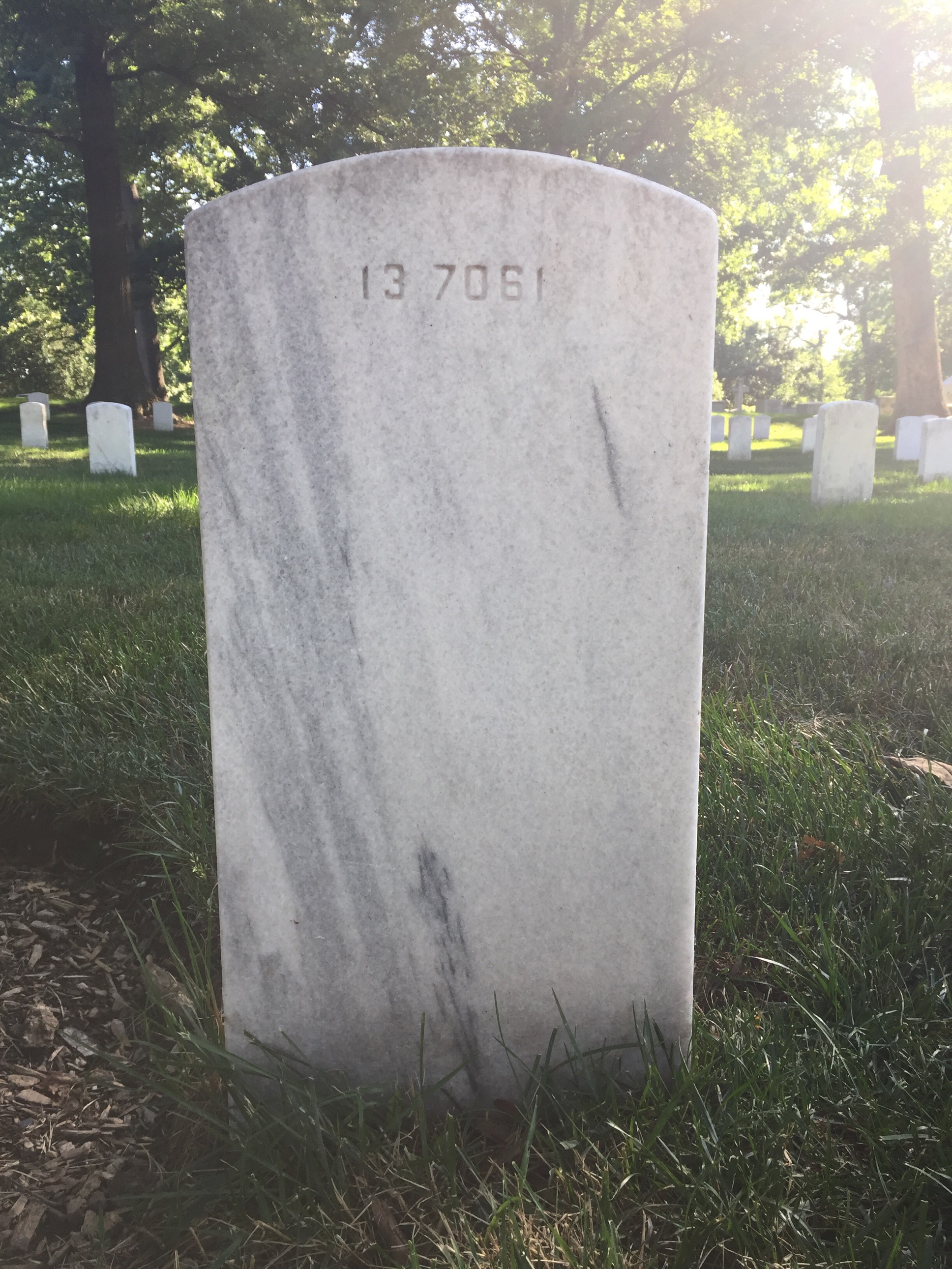 Back of headstone — James Ansel