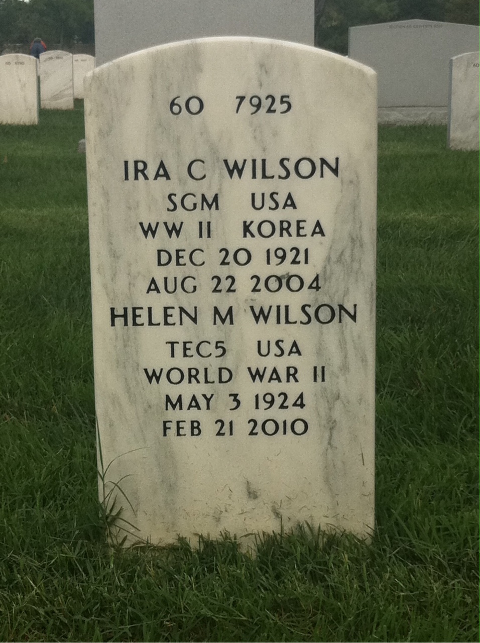 Back of headstone — Mickey Wilson