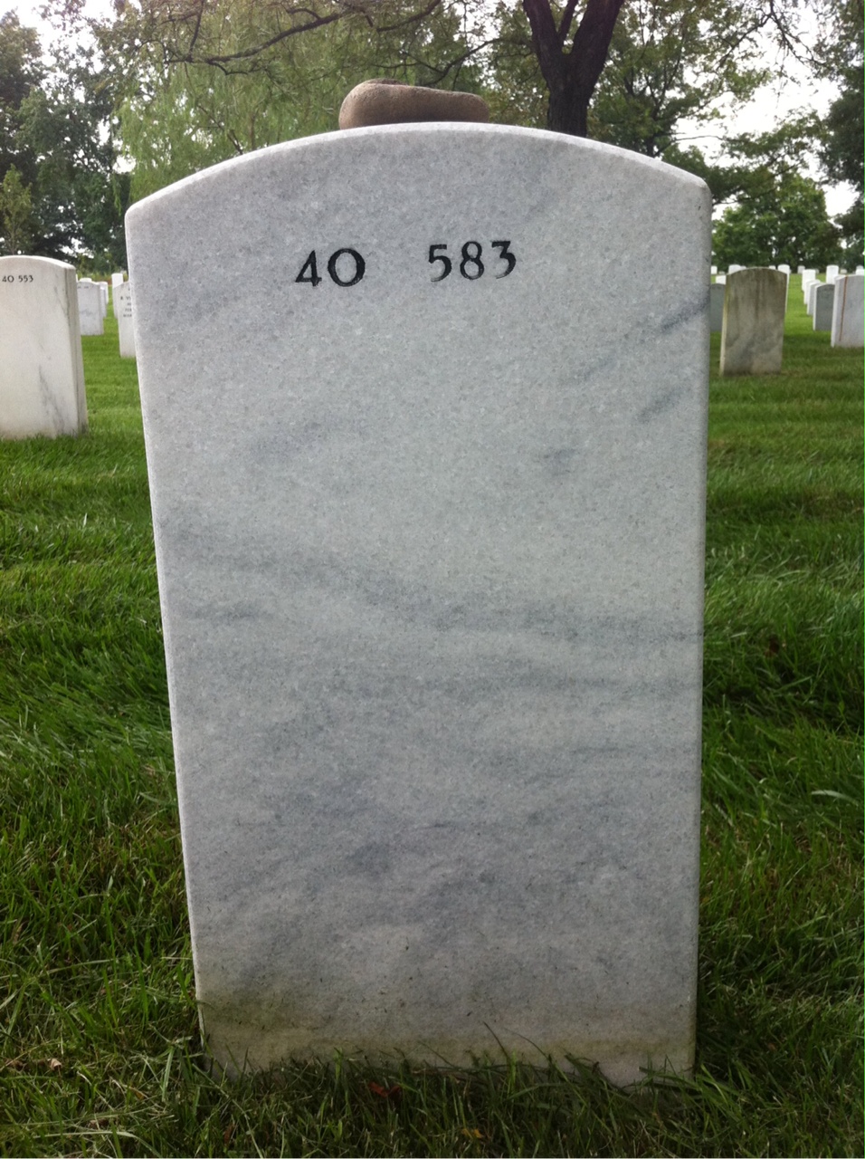 Back of headstone — Cavin Sullivan