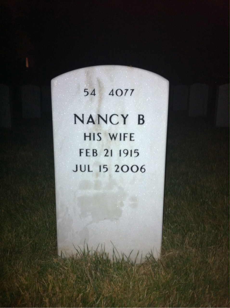 Back of headstone — Frederick Hendrickson