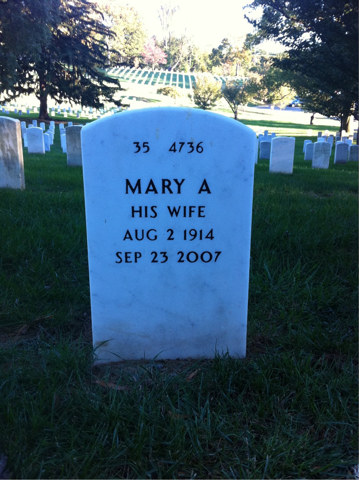 Back of headstone — Jasper Lakey