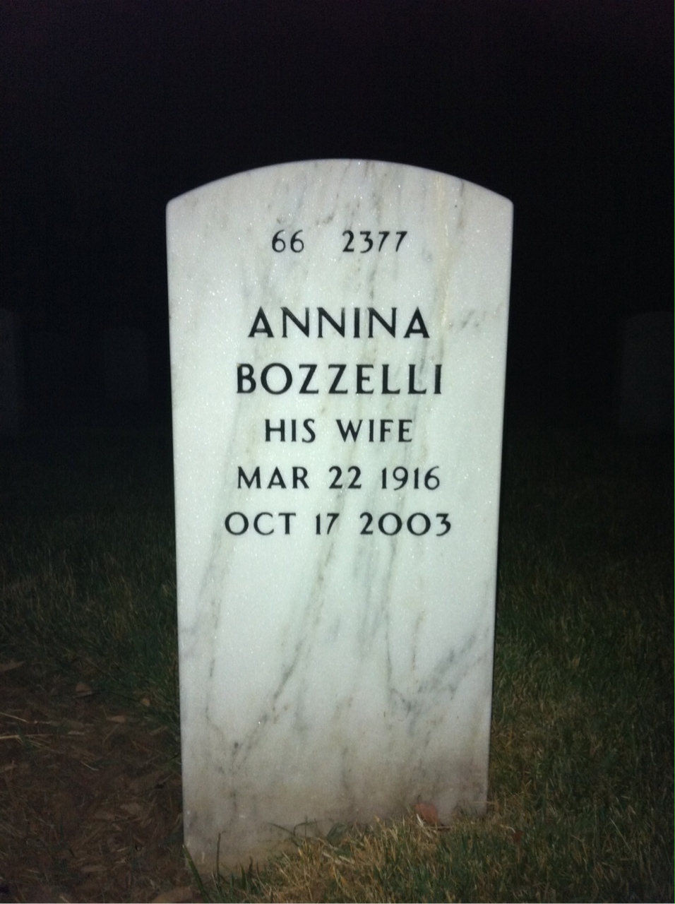 Back of headstone — Robert White