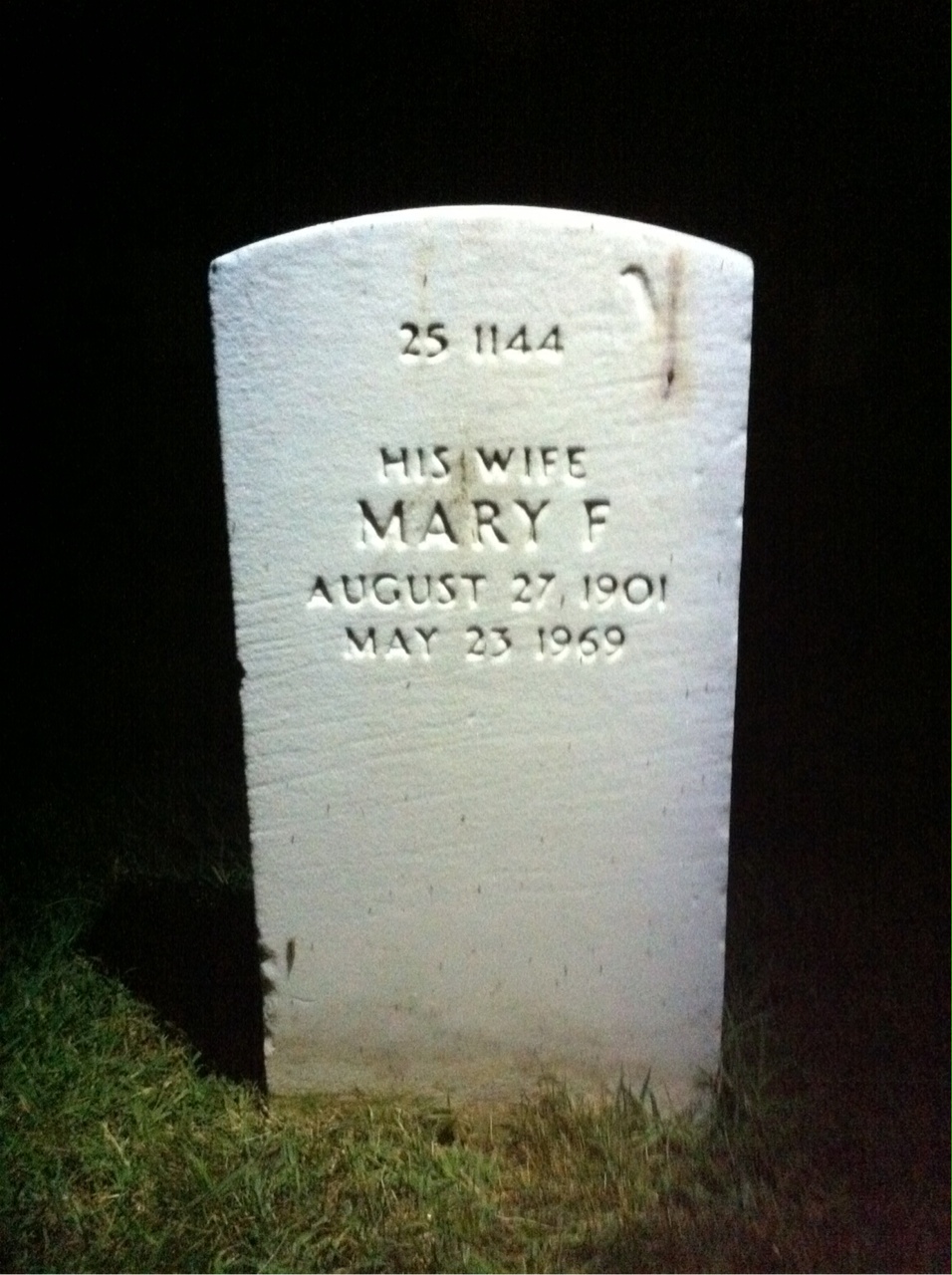 Back of headstone — Robert H Holmes