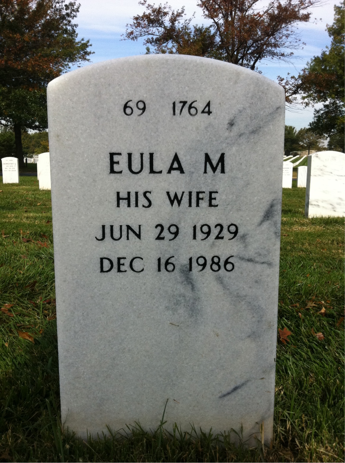 Back of headstone — George Collins