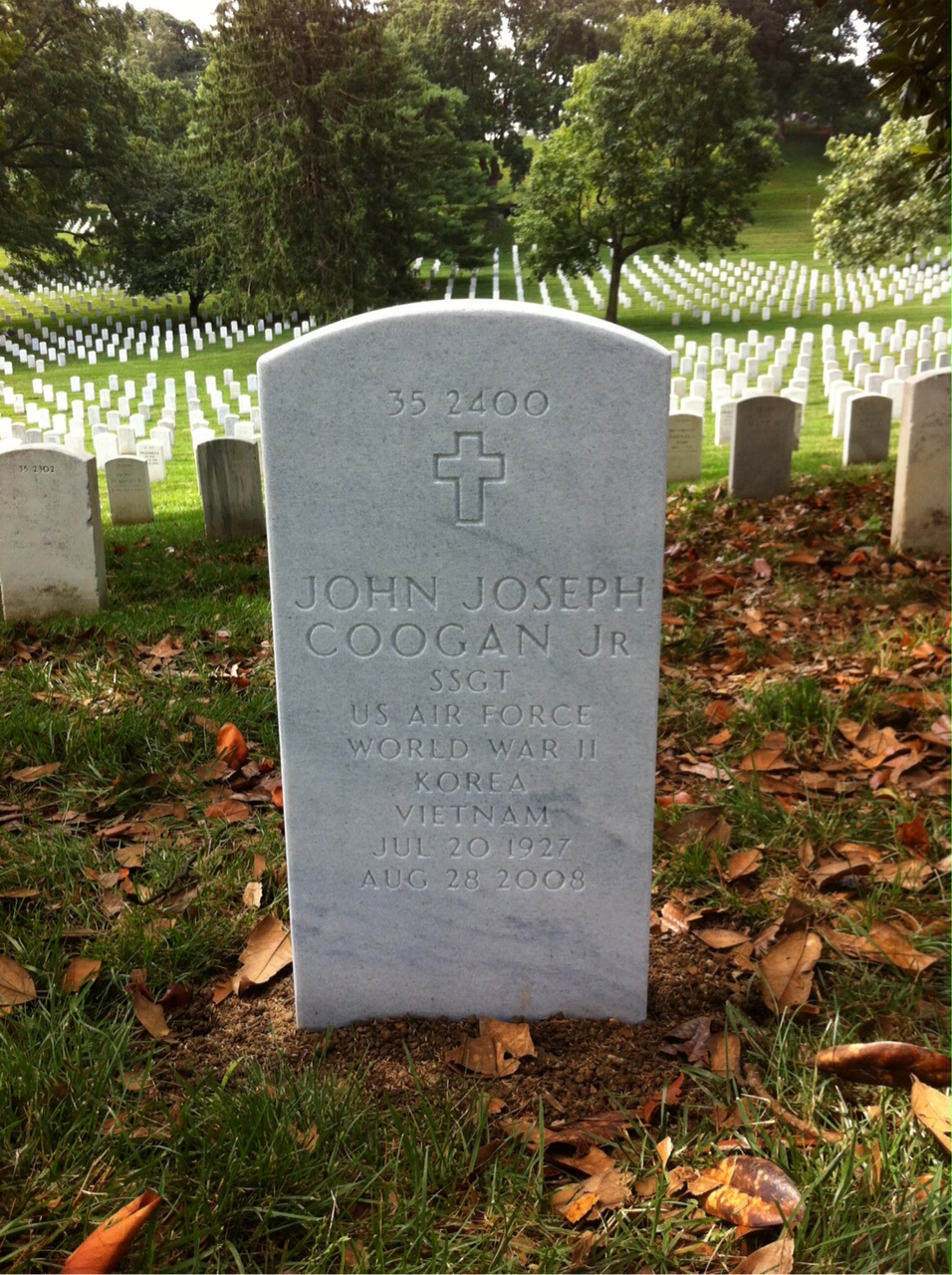 Back of headstone — John Coogan