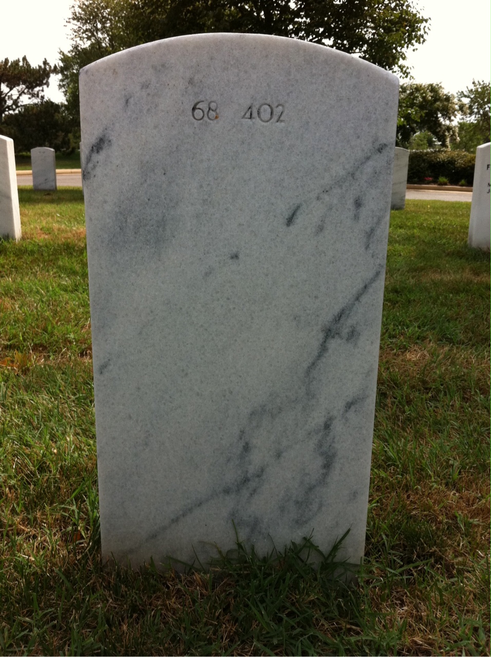 Back of headstone — Delmer Mullins