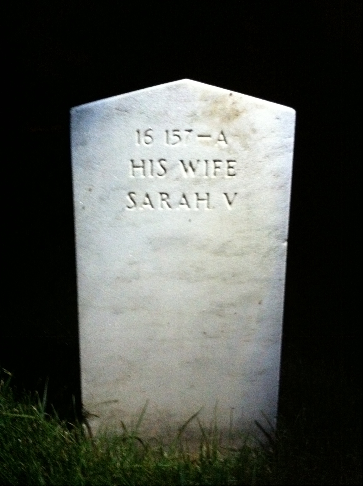 Back of headstone — Francis Angelo